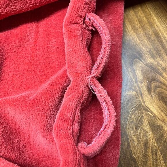 VTG State O Maine Red Terry Cloth Bathrobe 100% Cotton Heavyweight One Size - Picture 16 of 16